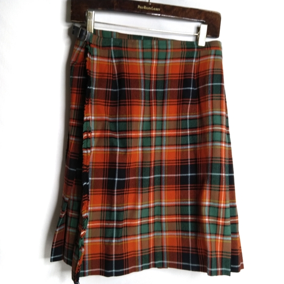 Vintage Other - Kilt Orange Green tartan 14" waist
